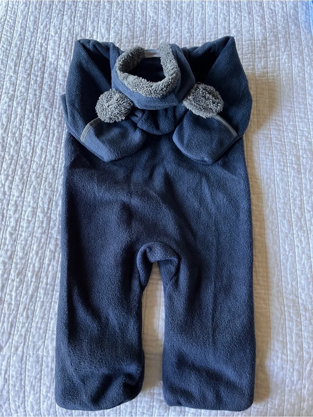 Columbia Navy Fleece Baby One-Piece Zipper Suit/Bunting